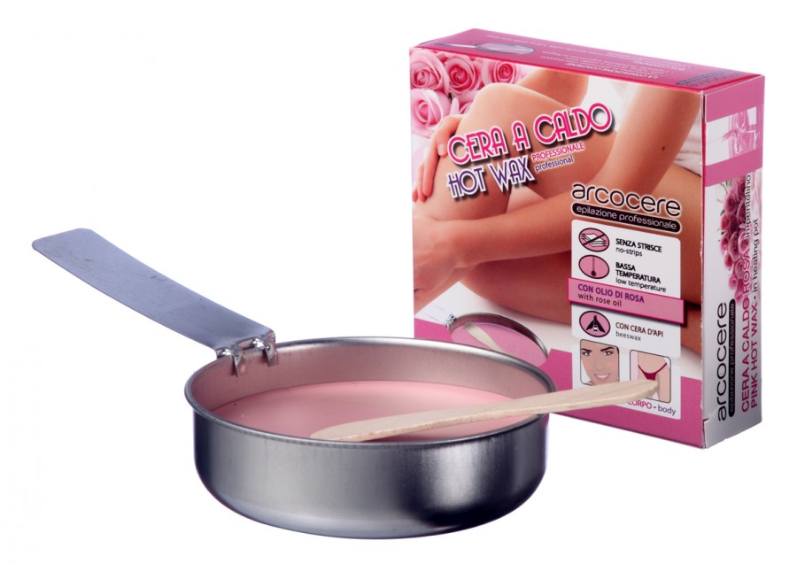 Cera a caldo rosa in pentolino alla Rosa canina Viso Corpo-120g