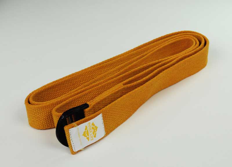 Cintura per lo yoga - Gialla Oro - Cotone BIO - 38 mm x 2,5 mt