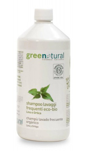 Shampoo lavaggi frequenti Lino e Ortica Eco Bio Greenatural 1 Lt