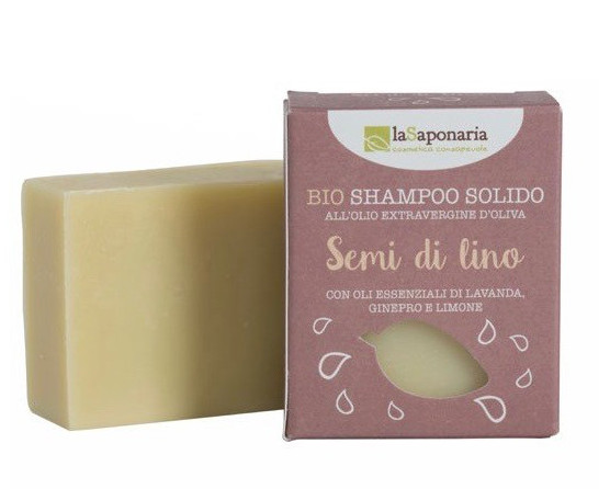 Shampoo Solido ai semi di lino - Bio - Lavanda Rosmarino - 100g - Clicca l'immagine per chiudere