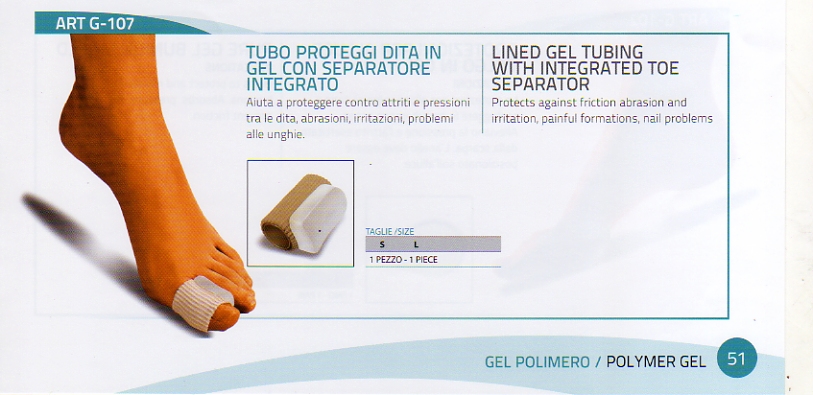 Tubo Proteggi dita in Gel con separatore integrato - Taglia S