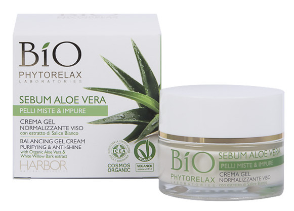 Crema Gel viso normalizzante opacizzante Sebum Aloe vera 50ml - Clicca l'immagine per chiudere